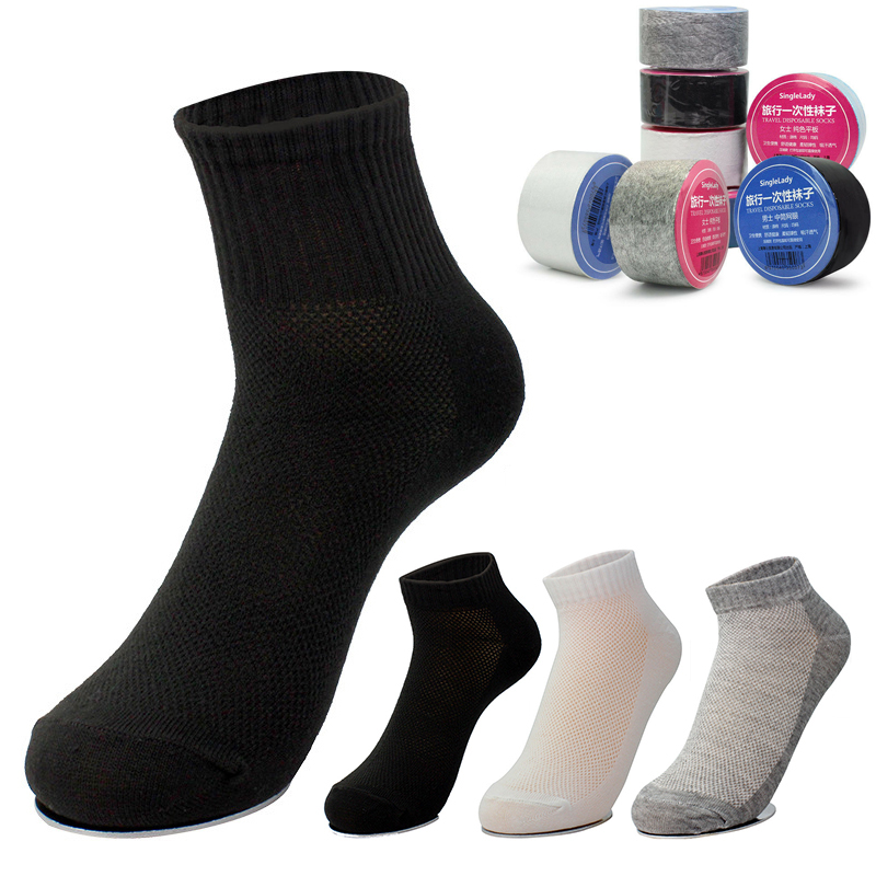

10 pairs/lot Unisex White Disposable Socks Sports Casual 3 Color Socks For Outdoor Travel Sport Replacement Elastic Stockings SD, 08