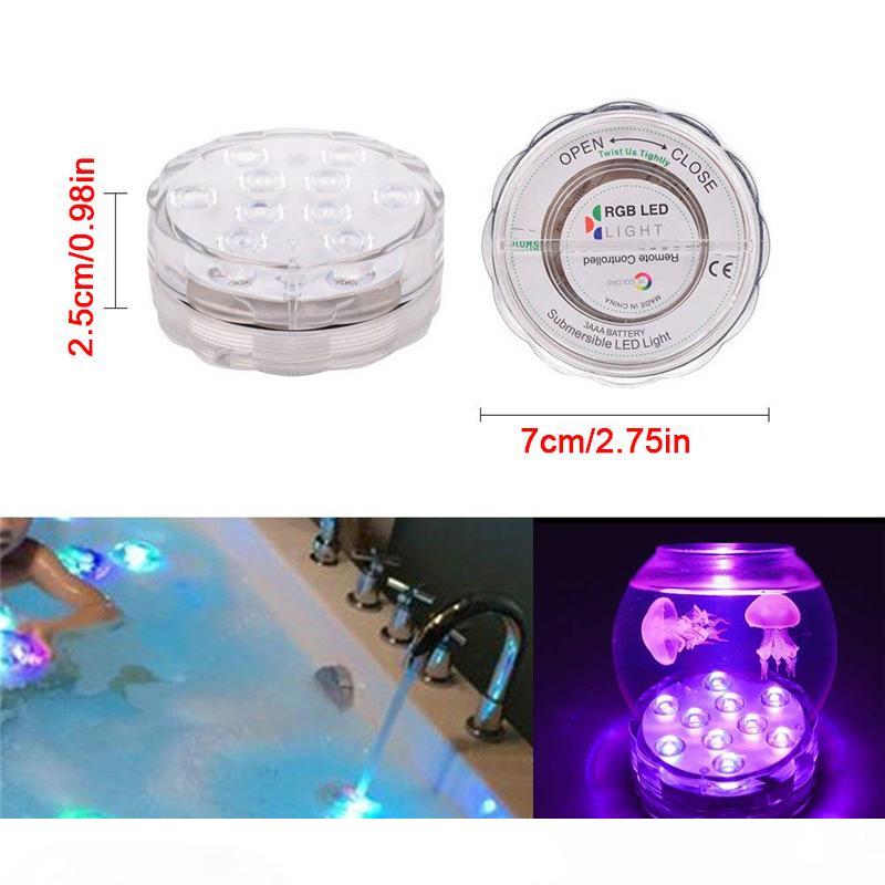 

10 LED Flashing Color Changing Submersible LED Lights Decorative Fish Bowl Light Vase Base Floral Lamp for Wedding Halloween Party