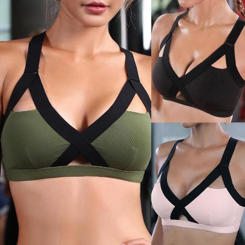 

TaoBo New Shockproof No Steel Ring Sports Bra Running Yoga Fitness Beauty Back Stretch Push Up Gym Vest Top Sportswear, Green