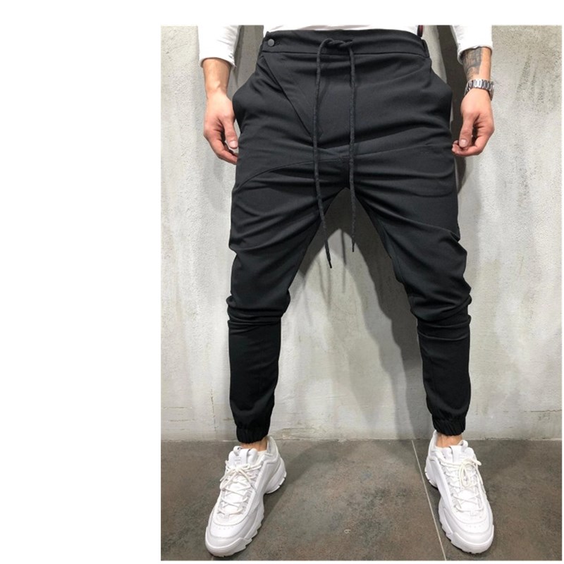 

Casual Fitness Male Sportswear Tracksuit Sweatpants Men Pants Trendy zipper design Hip Hop Pants Mens Joggers Solid Multi-pocket, Black