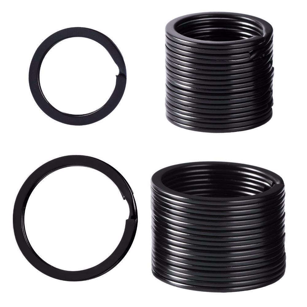 

Flat Key Rings Metal Keychain Rings Split Keyrings Accessories for Home Car Keys Attachment 1 and 1.25 Inch Black Color 40 Pieces/lot