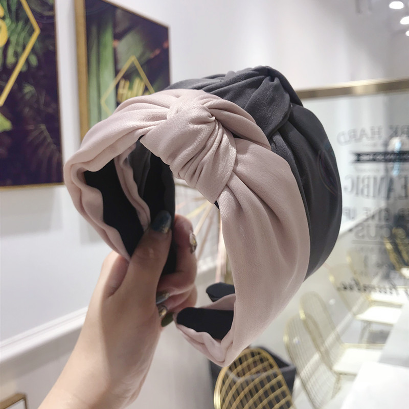 

New Simple Cloth Headband Cross Cotton Soft Bow Knot Turban Hairband Fashion Candy Color Hair Hoop Hair Accessories