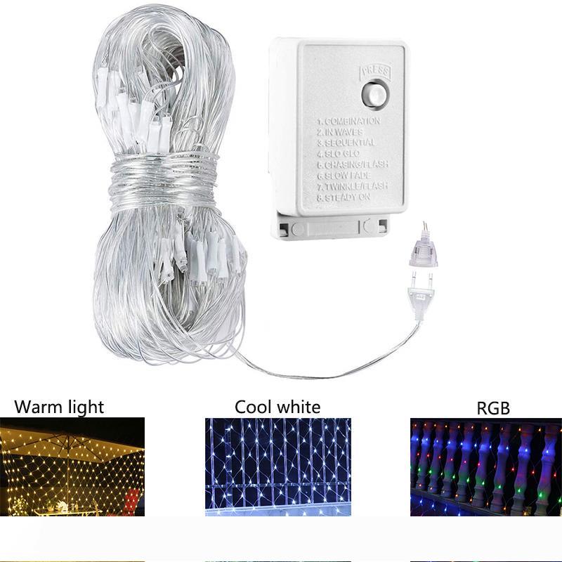 LED Net Mesh Fairy String Light Connectable Christmas Net Lights 144LEDs 200LEDs 320LEDs 8 Modes Tree-wrap Lamp for Outdoor Decoration-image-557647951