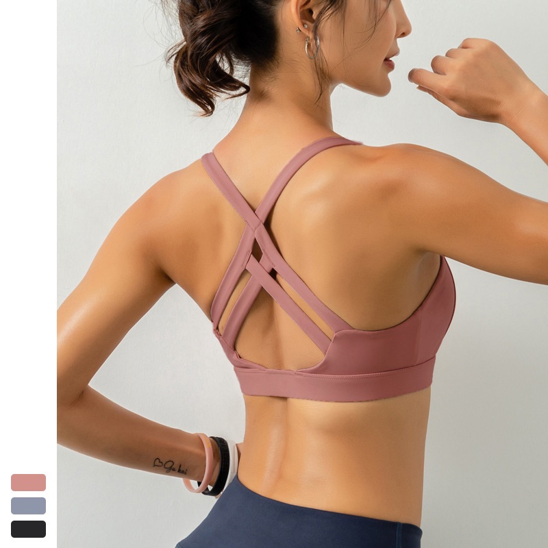 

Push Up Sport Top Women Seamless Sports Bra Fitness Shockproof Running Yoga Bra Women Gym Workout Backless Sport Vest, Wx14pink