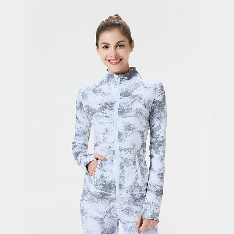 

Women Camouflage Sports Outdoor Running yoga Jacket Fall Long Sleeve Top sportswear