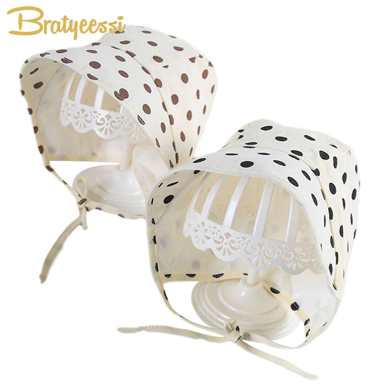 

Dot Princess Baby Hat for Girls Autumn Spring Kids Hat Baby Girl Cap Cotton Adjustable Bonnet Infant Toddler Beanie 6-24M, Pink a