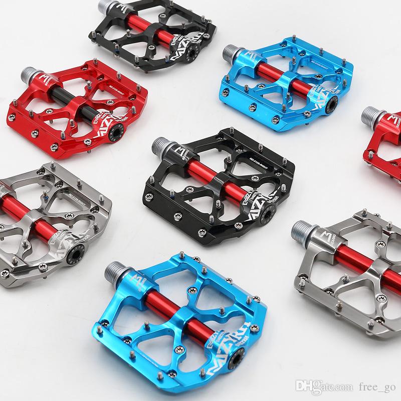 

MZYRH 1 Pair 9/16'' 14mm Mountain Bike Pedals Nylon/Aluminum with Anti-slip 3 Sealed Bearing Platform Pedal for MTB Road Bicycle