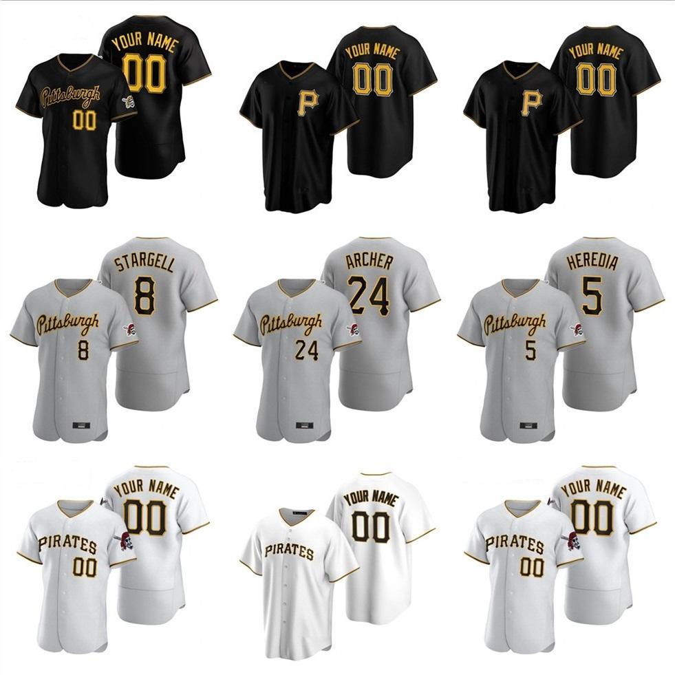 

Starling Marte S-6XL Pirate Gerrit Cole Chris Archer McCutchen Francisco Cervelli Guillermo Heredia Black Baseball Jerseys Custom Stitched, Colour 1