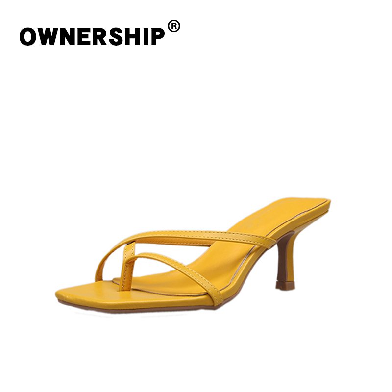 

Woman Slippers Women Clip Toe Elegant Pumps Feamle Square Toe Slides Ladies Thin Heels Shoes Women's Solid Footwear 2020, Black