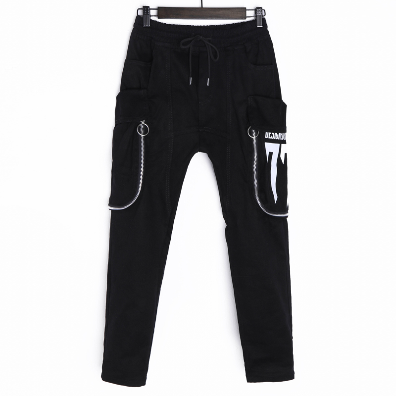 

Men Autumn Harem Pants Black Zipper Big Pocket Cross Pants 2020 Harem Joggers Harajuku Sweatpant Hip Hop Casual Male Trousers