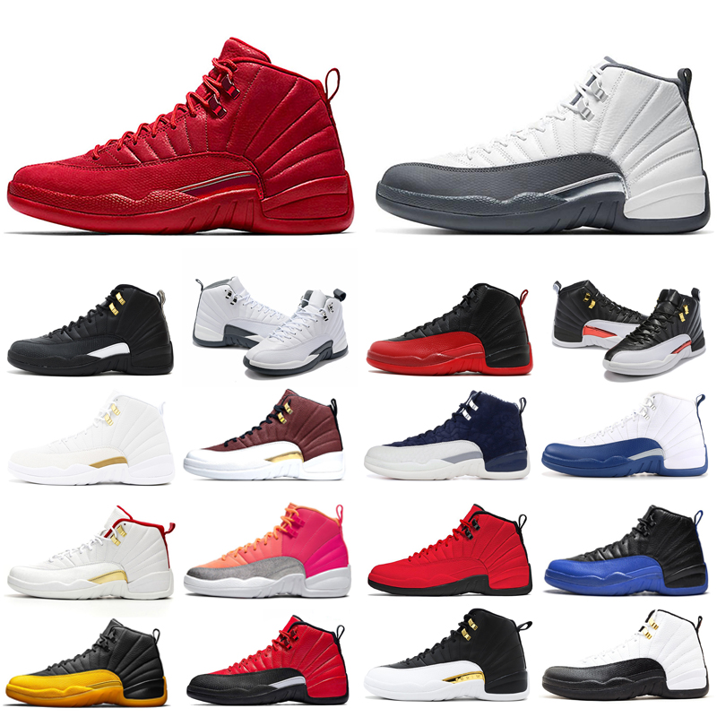 

Fashion Gym Red 12 12s Men Basketball Shoes Dark Grey OV Black playoffs College Navy Mens discount breathable sneakers sports shoes 40-47, 0 university gold