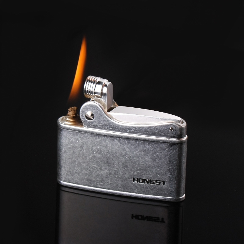 

Retro Gasoline Flint Lighter Firewheel Trenches Pure Copper Cigarette Petrol Lighter Free Fire Inflated Metal Kerosene Cigar Gadgets For Men