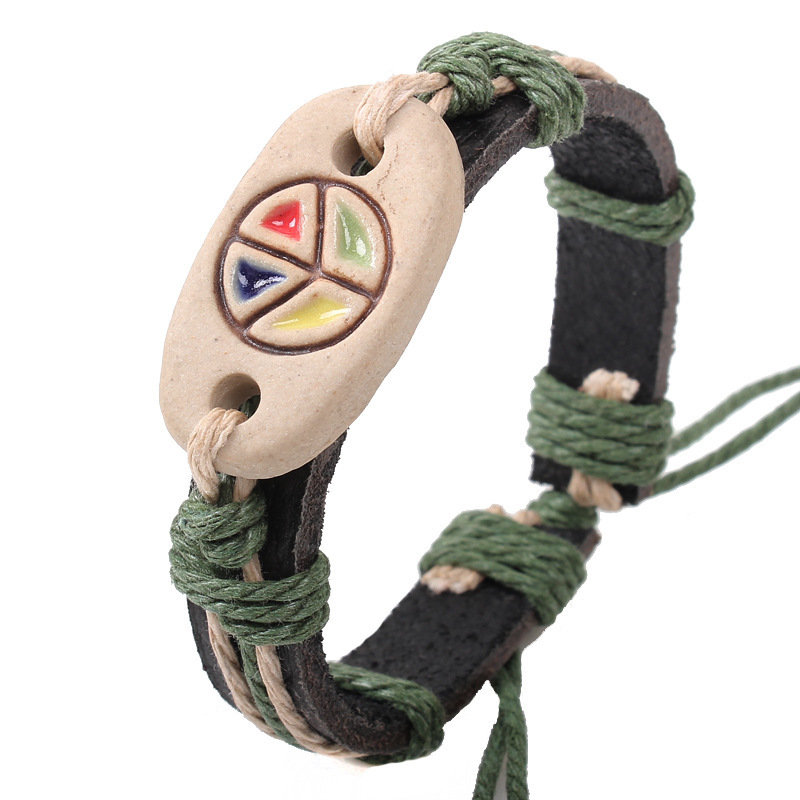 

Color ceramic cowhide bracelet jewelry fashion color pattern boutique bracelet