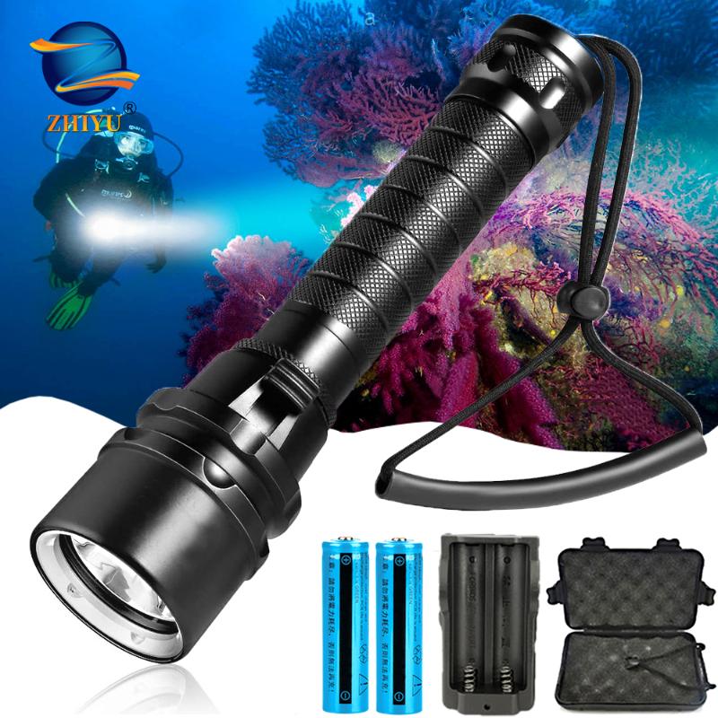 

IP68 Powerful Diving Highest Waterproof Professional Diving Light with Anti-skid Rope Use 5 X Super Bright Lamp Beads