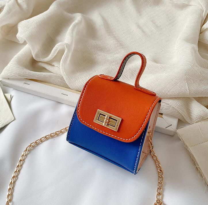 

HBP Children Crossbody Mini Chain Shoulder Bags Baby Fashion Girl Two-tone Small Cute Bag, Red