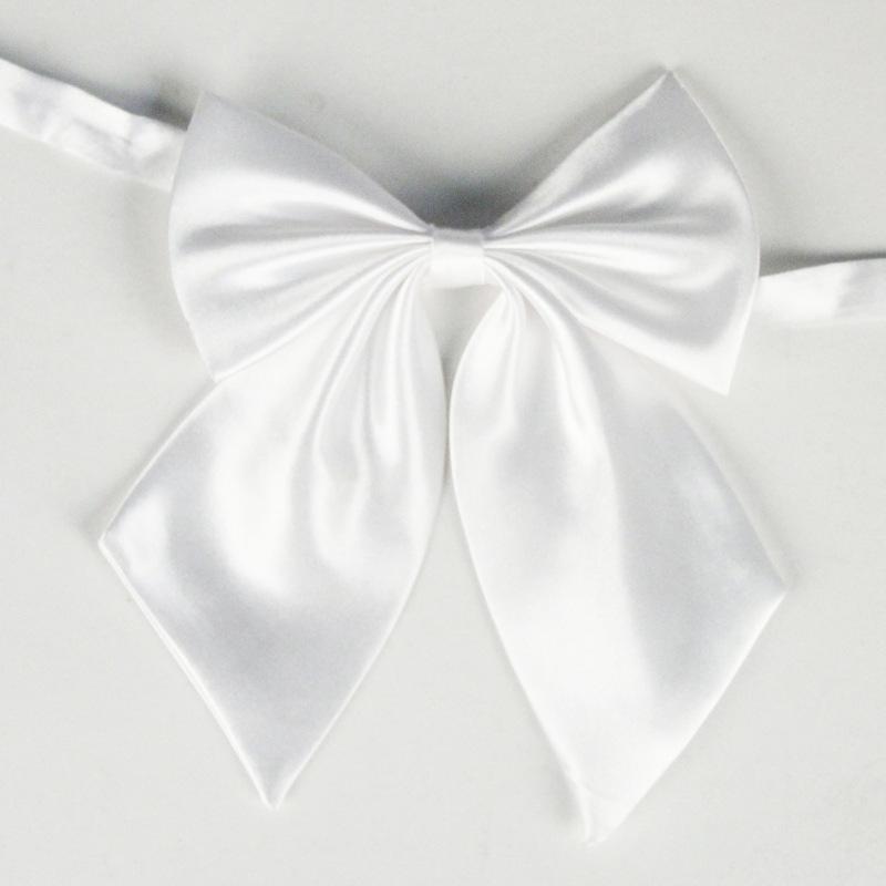 

Korean Style Multi-color Pure Color Lady Silk Student Cravat Professional Dress Stewardess Uniform Bow Tie for Men and Women