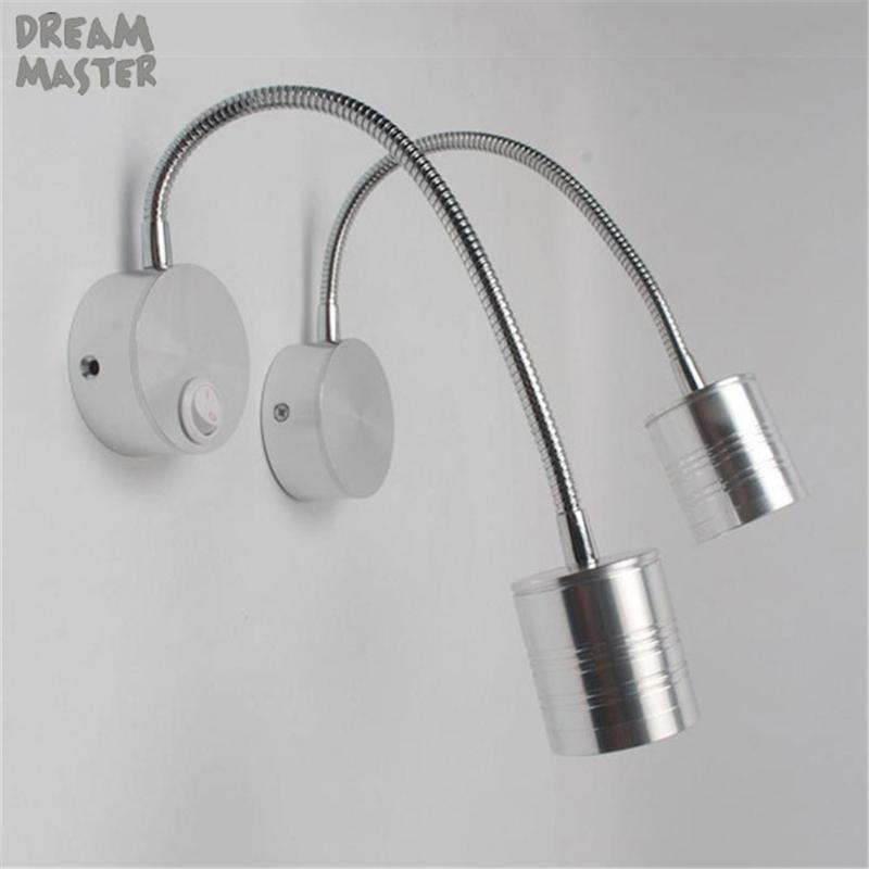 

2020 New 5W led flexible hose wall light L28cm L38cm neck bedside reading bending lamp mirror desk painting above lights 85-265V