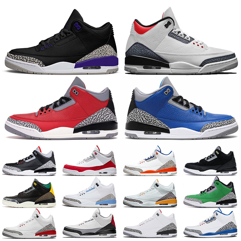 

2020 New Jumpman 3 Mens trainers basketball shoes 3s Court Purple SE DNM Fire Red Red Cement Varsity Royal UNC Laser Orange Sneakers, #17 jth nrg 36-47