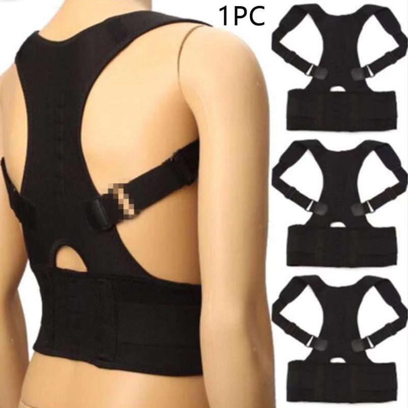 

Men Women Shoulder Support Universal Protective Lumbar Belt Posture Corrector Strap Therapy Straighten Back Brace Wrap Sports, As pic