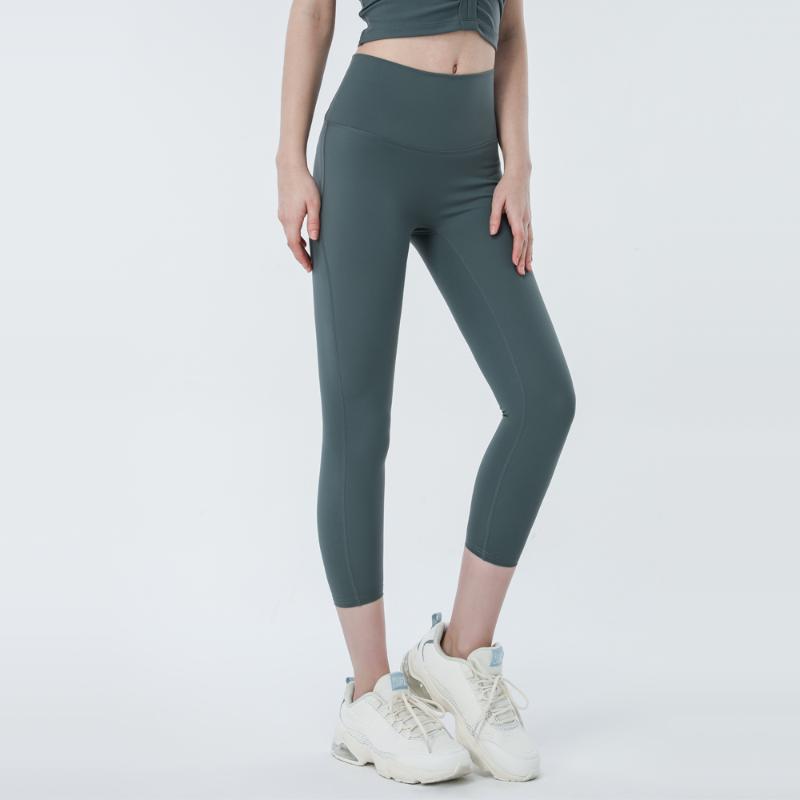 

Moonglade Yoga Pants StretchTight Fitness Pants QuickDry High Waist Seven Points Sports Running Without Embarrass line, Black