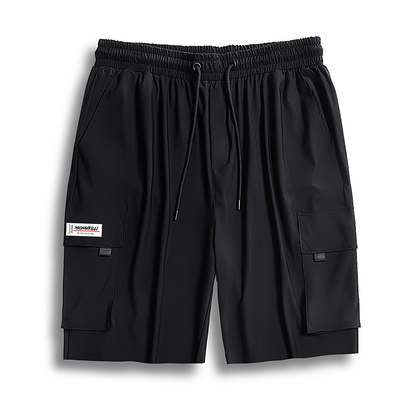 

Plus 7XL 6XL 5XL Breathable Beach Shorts Brand Quick Drying men shorts for men summer Beach Male Fitness Men's casual elastic, Black