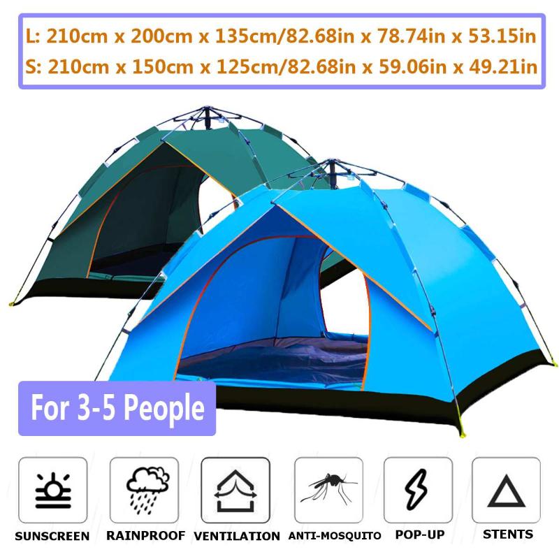 

Camping Automatic Tents Family Outdoor Tourist Tent 4 Seasons Waterproof 1-4 People Travel Tent Sun Beach Protection