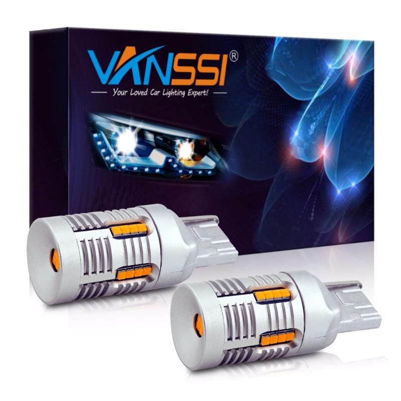 

2x T20 7440 WY21W 7440NA LED Canbus Error Free No Hyper Flash Super Bright Amber Yellow LED Bulbs for Turn Signal Light only, As pic