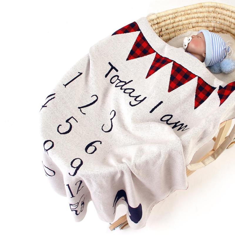 

Baby Christmas Milestone Blanket Children Photo Souvenir Blanket Knitted Full Moon Gift T167