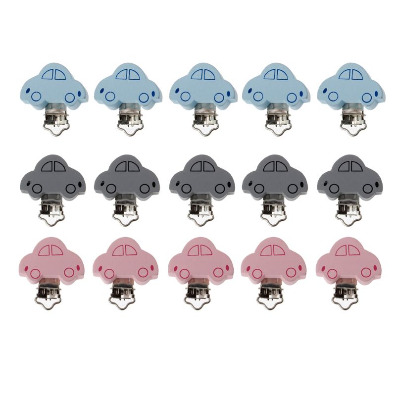 

5pcs/lot Nipple Chain Accessories Wooden Baby Children Pacifier Holder Clip Infant Cute Car Nipple Clasps For Baby Product