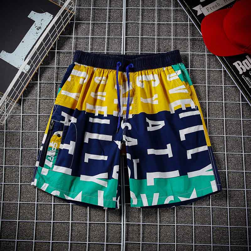 

Mens Pants High Hip-Hop Elastic Waist Shorts Pants Fashion Printed Casual Loose beach Pants Size :-3XL, Red