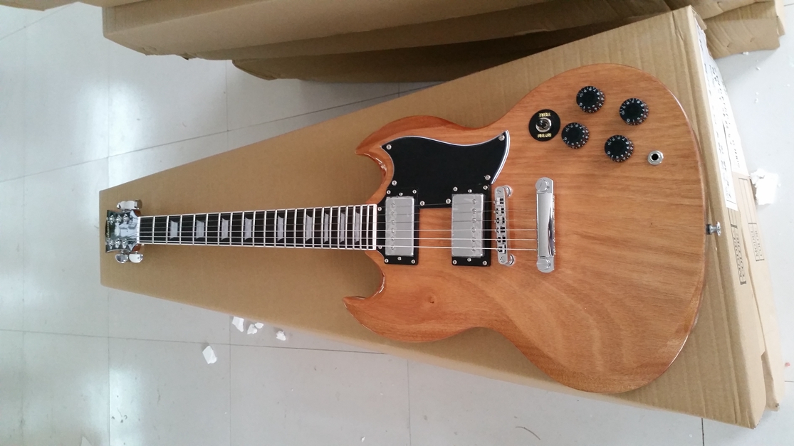

in stock! 2020 Free shipping! wholesale High quality young sg guitar natural wood color beautiful