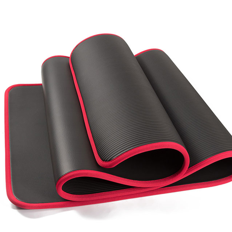 

10MM Extra Thick 1830*610mm Yoga Mats NRB Non-Slip Fitness Tasteless Gym Exercise Pilates Pads Bandages Workout Equipment, Black