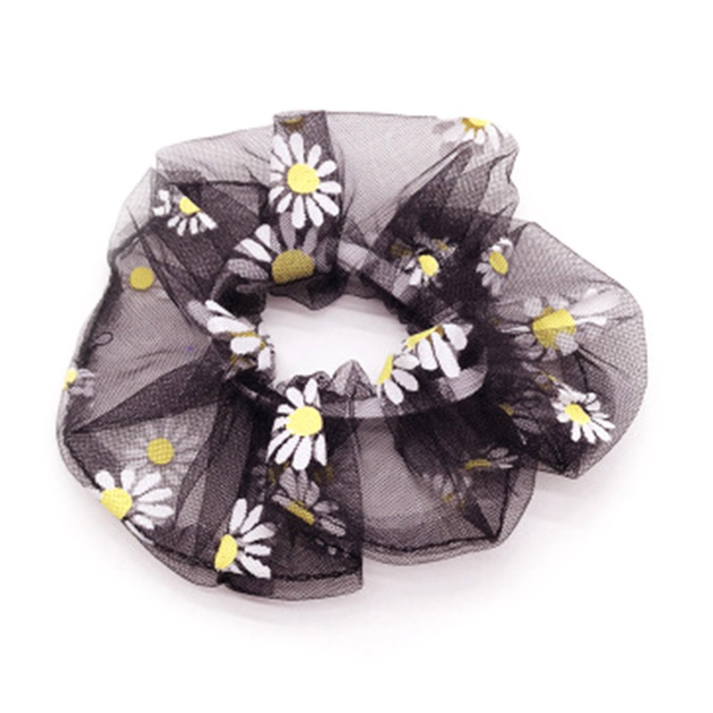 

20PCS Net Yarn Small Daisy Hair Circle Forest System Flower Hair Rope Large Intestine Circle Ornament Head Jewelry
