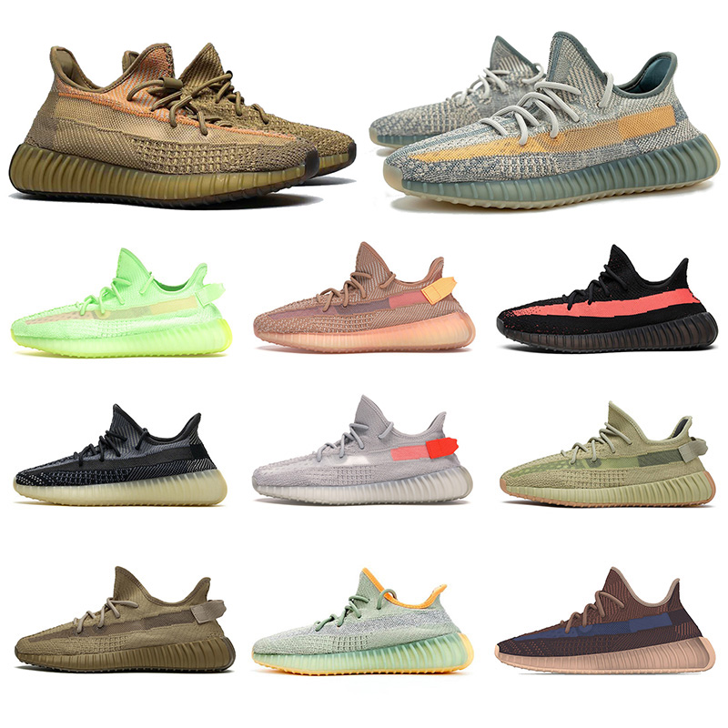 

2020 Eliada Israfil Kanye New Sports Sneakers for Mens Womens Running Shoes Desert ZEBRA Tail Light CINDER Kids Childrens Trainers Size 48, White;red