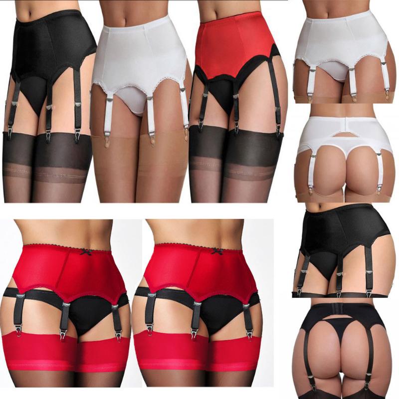 

Wome Ladies Sexy Lace Thigh-Highs Stockings Garter Belt Suspender G-string Set Plus Size S-2XL, Black