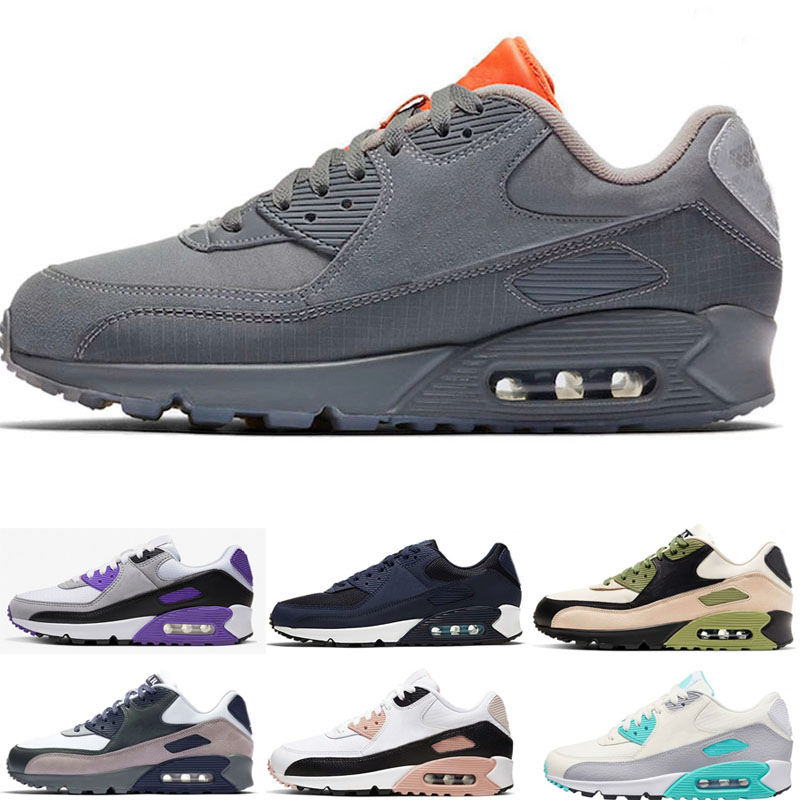 

High Quality 2020 Cushion 90 Running Shoes Cheap Men Women Black White Beige Sneakers Classic Trainer Outdoor Sports Shoes, 01