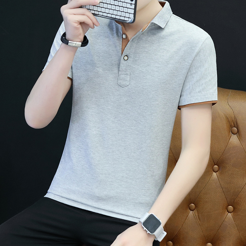 

Men Business Solid Color Casual t shirt, Black