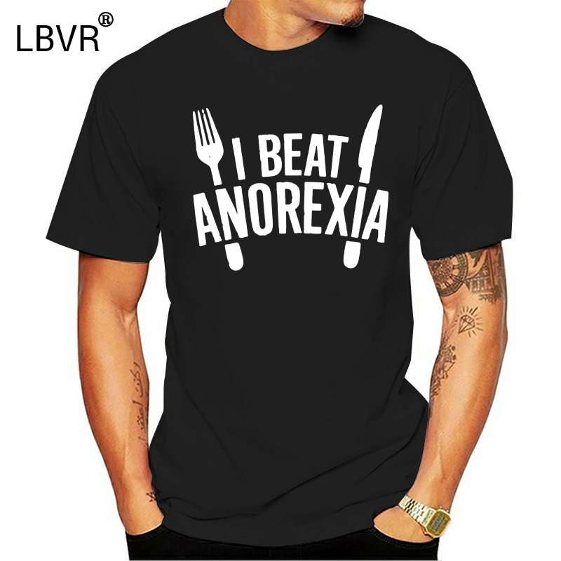 

Mens I Beat Anorexia Funny T-shirts Men Tee, Redmencccc3626