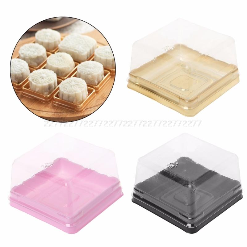 

80g Square Moon Cake Trays Mooncake Packaging Box Container Holder 50 Sets Au15 dropship