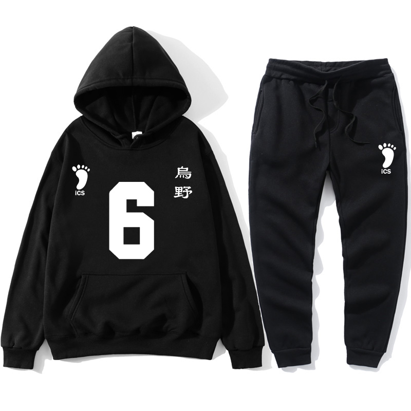 

Anime Haikyuu Cosplay Hoodies suits Sweatshirt Karasuno High School Volleyball Club Black Uniform Sportswear Hinata Shoyo hoody, Dark gray1