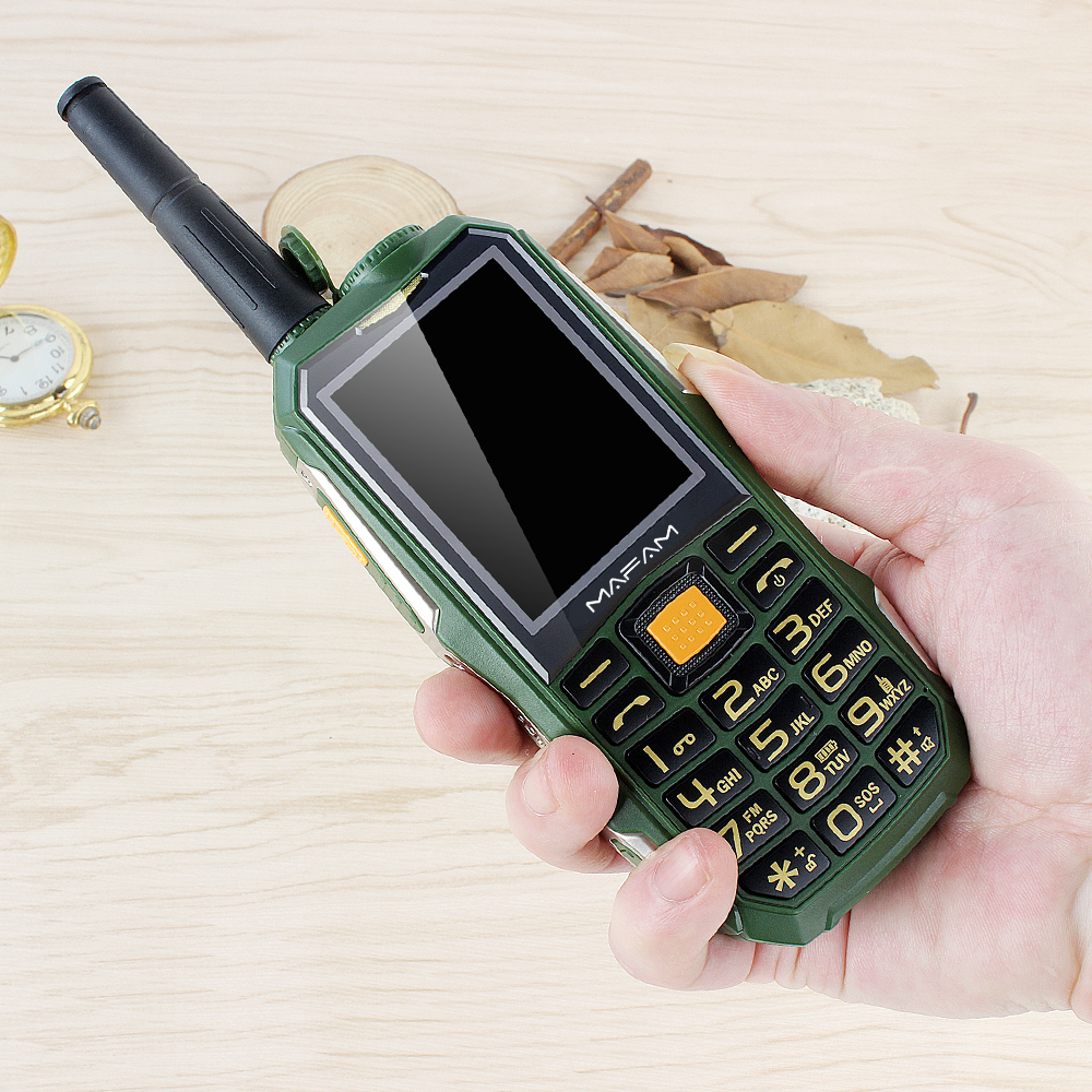 

Mafam M2+ Rugged Shockproof Outdoor Mobile Phone UHF Hardware Intercom Walkie Talkie SOS Dial Belt Clip Powerbank GSM Facebook
