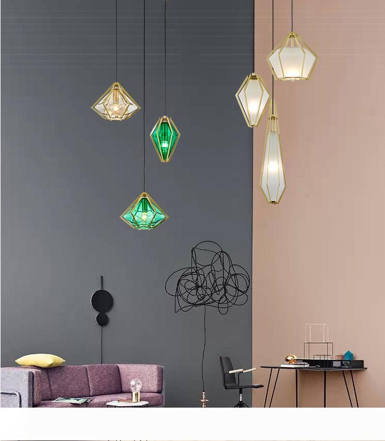 

Nordic Modern hanging loft 3 Color Glass lustre Pendant Lamp industrial decor Lights Fixtures E27 E26 for Kitchen Restaurant