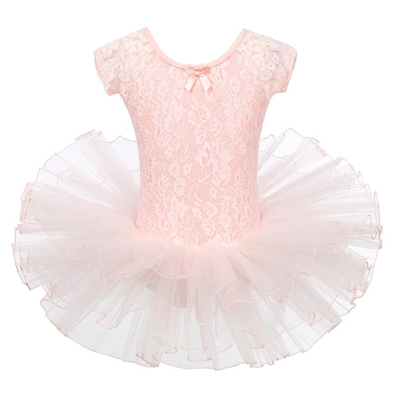 

BAOHULU Girls Short Sleeve Tulle Dress Children Cotton Princess Dress Chiffon Dance Costumes Ballerina Performance Tutu, B210 apricot