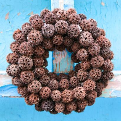 

D9" Xmas Pine cone Wreath Rustic Home Decoration Christmas Wreath Candle Ring Ornaments Festival Party Hanging Table Centerpiece, Lulutong