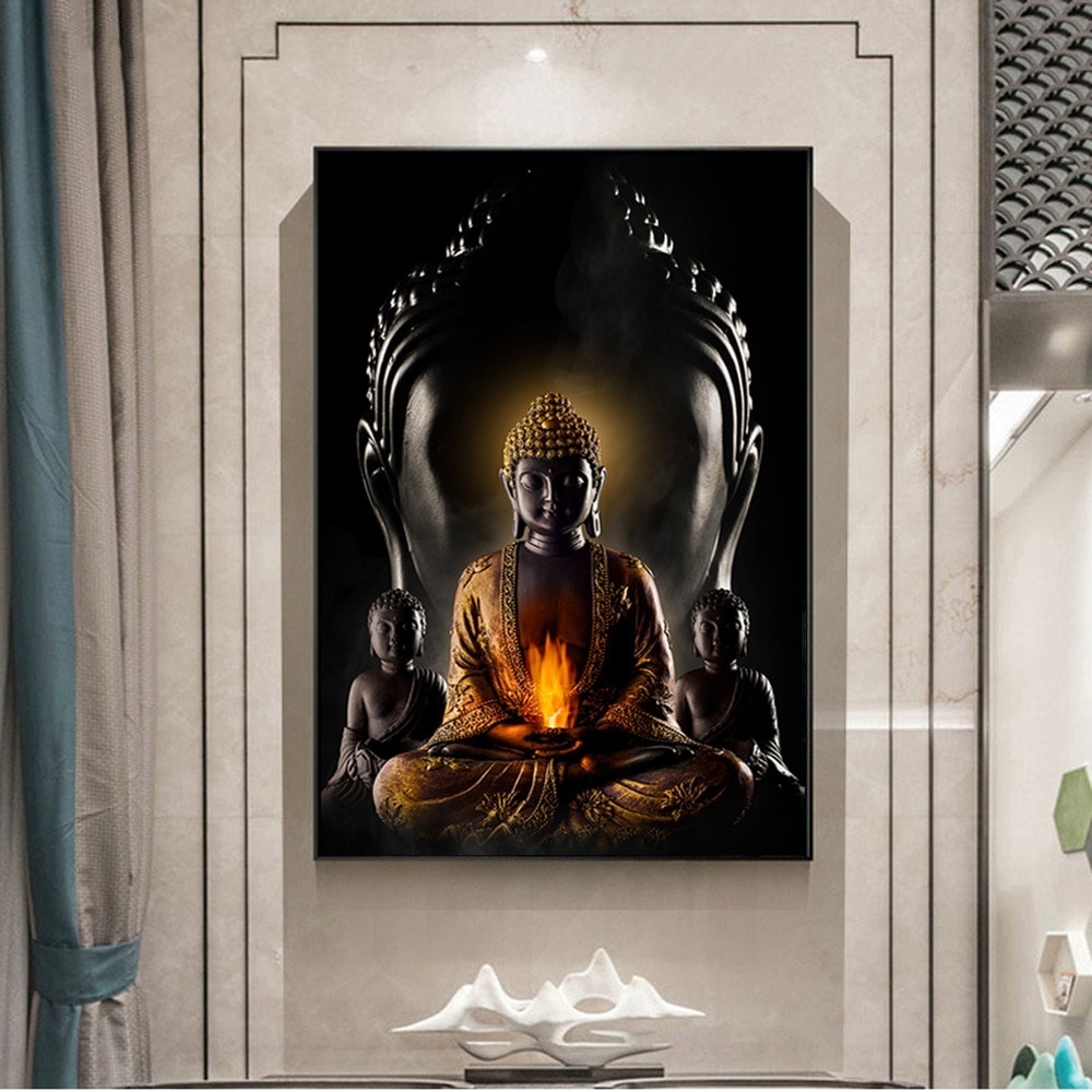 

Zen Lord Buddha Oil Painting on Canvas Buddhism Posters Prints Religious Wall Art Pictures for Living Room Home Decoration Cuadros