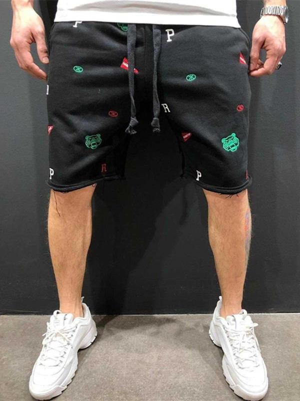 

2020 Summer Men' shorts Casual Loose Cropped Trousers Sports Shorts Loose Knit Straight Casual Pants Cotton Short Pants New 4XL, Black