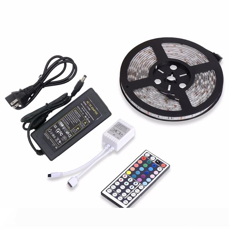 

5M SMD5050 RGB Led Strip 300led m DC12V Waterproof 300leds + 44key RGB LED controller +12V 5A 60W Power adapter