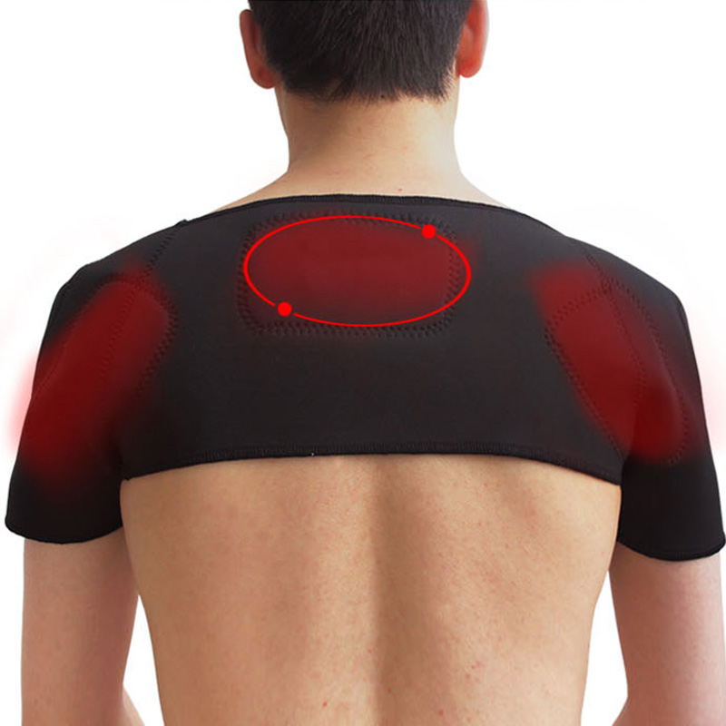 

Self-heating Tourmaline Shoulder Magnetic Therapy Support Brace Belt For The Back Posture Corrector Massager Pain Relief Strap, Black