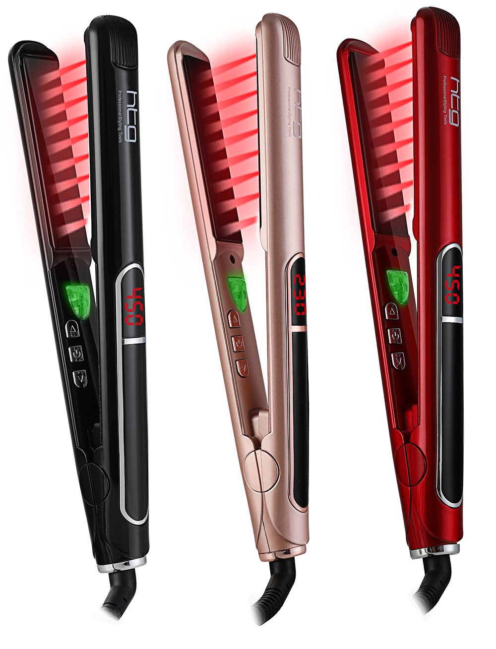 

HTG Professional Hair Straightener with lONIC + Infrared Hair Straightener Straightening iron +LCD Display Hair Flat Iron HT087 CX200721