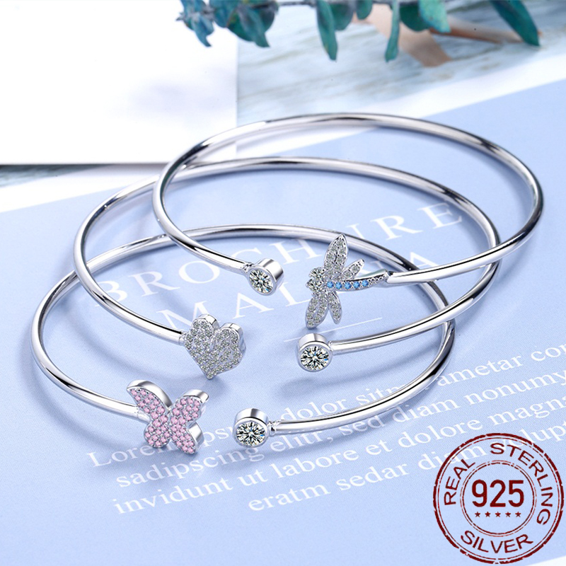 

Original 925 Sterling Silver Bracelet Jewelry Fashion CZ Zircon Butterfly Bracelet For Women Gift Fine Jewelry All-Match SL180